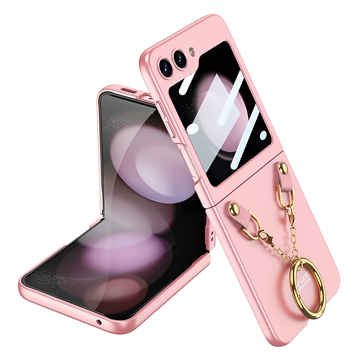 GKK For Samsung Galaxy Z Flip5 5G Hard PC Phone Case Ring Finger Grip Design Cover with Small Screen Film GKK For Samsung Galaxy Z Flip5 5G Hard PC Phone Case Ring Finger Grip Design Cover with Small Screen Film